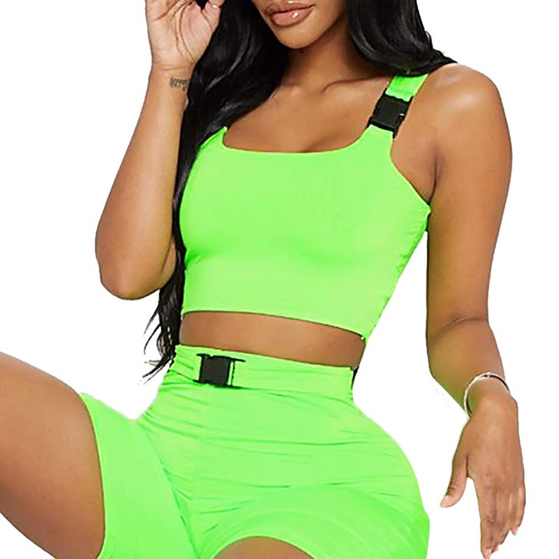 Mocure Sexy Neon Sleeveless Rave Crop Tops Trendy Colored Tank Bustier Top for Club Festival Party - Image 2